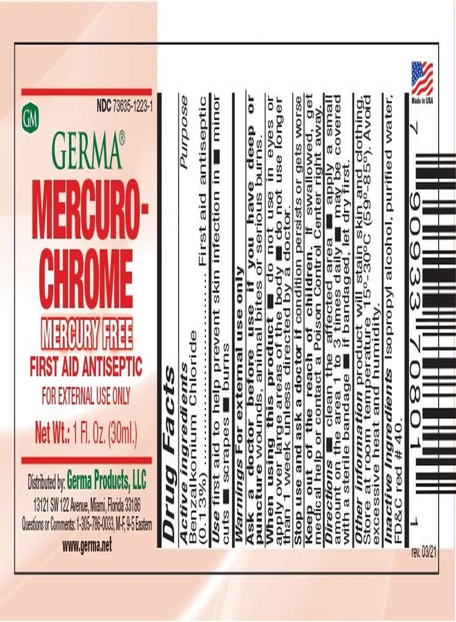 جيرما مطهر جيرما ميركوروكروم 1 أونصة، يمنع العدوى في الجروح والخدوش والحروق، الكمية: 3 - Image 5